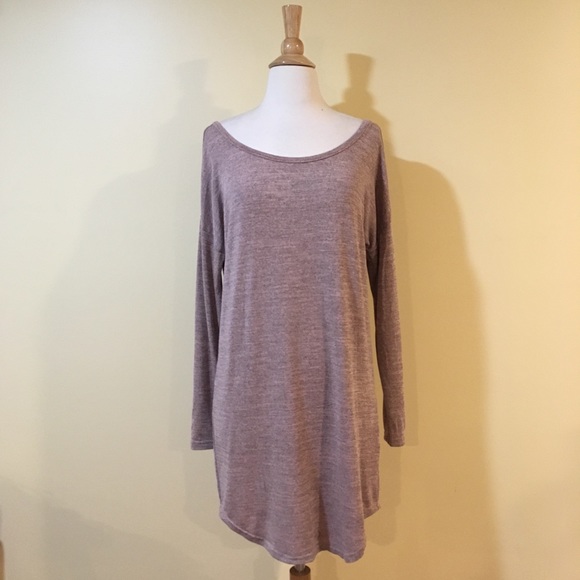 💥 CLEARANCE Deep V Marled Blush Long Sleeve Dress - Picture 5 of 8